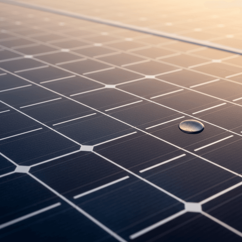 Solar panel material detail showing protective surface