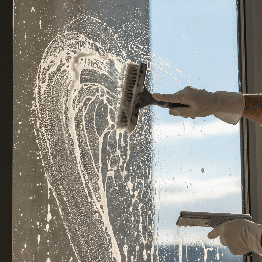 Heavy dirt removal from solar panels