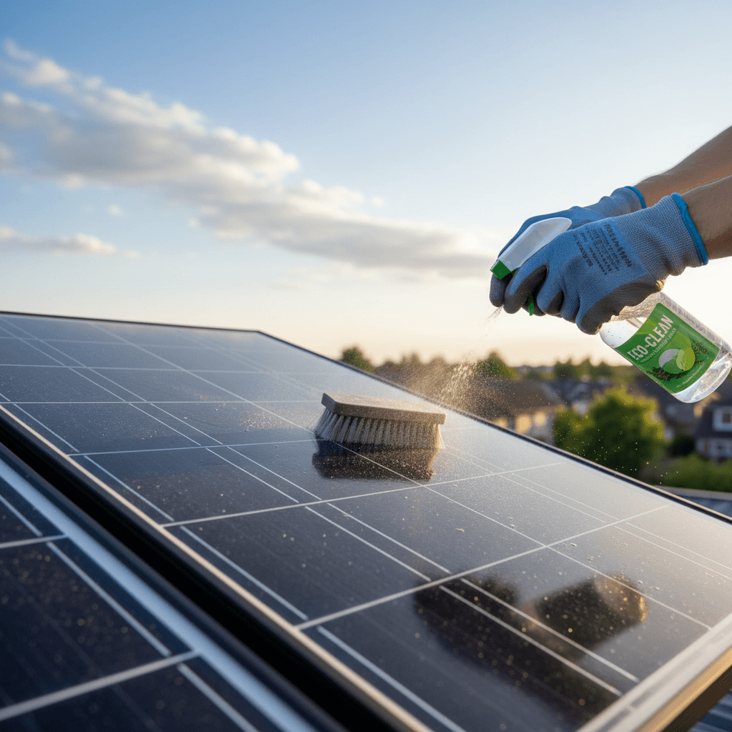 Quarterly solar panel maintenance cleaning